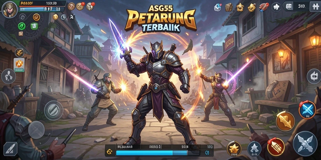 Screenshot gameplay ASG55 dengan pertarungan mendebarkan.