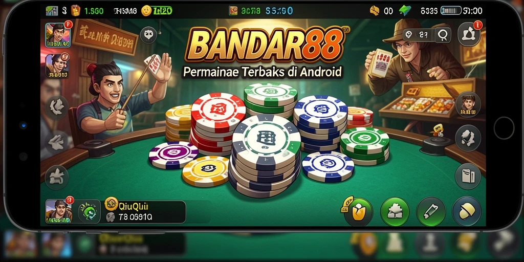 Tampilan gameplay QiuQiu yang seru dan mendebarkan.