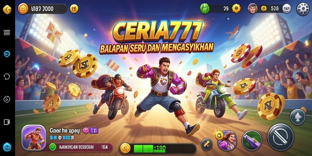 Gambaran gameplay balapan yang seru dan mendebarkan di CERIA777.