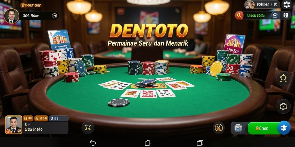 Tampilan gameplay Poker yang mendebarkan di DENTOTO.