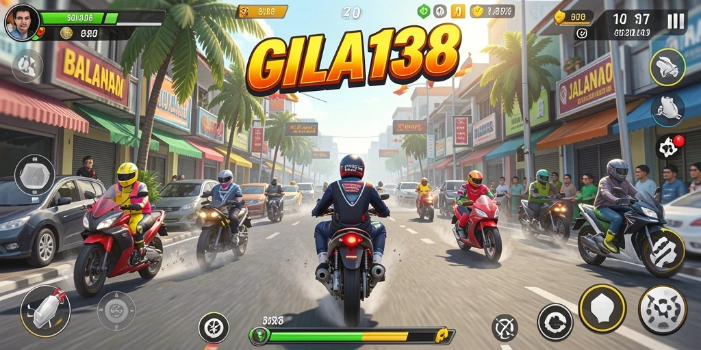 Tampilan gameplay seru dalam balapan GILA138.