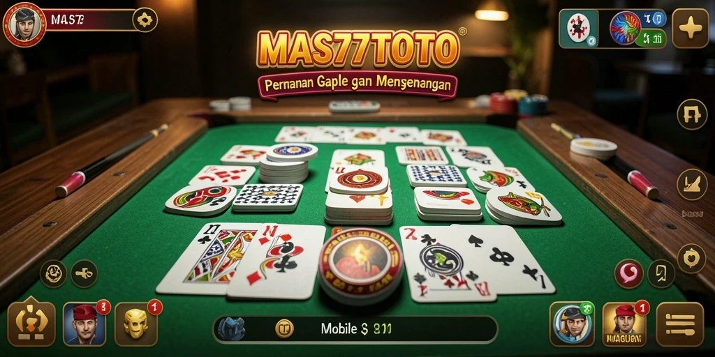 Screenshot MAS77TOTO menampilkan suasana seru permainan Gaple.