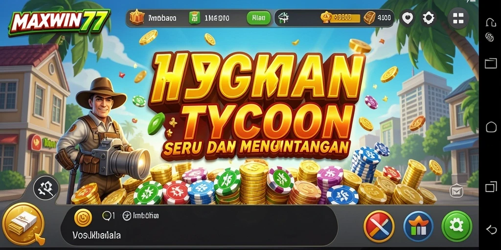 Tampilan screenshot gameplay <strong>MAXWIN77</strong> yang menampilkan bisnis yang sedang dikelola.