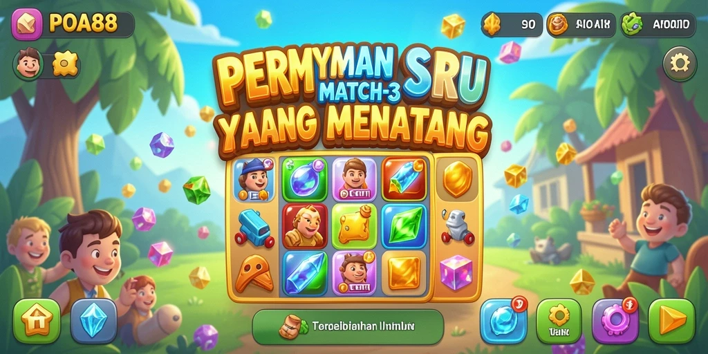 Tampilan gameplay seru dari POA88 dengan elemen-elemen berwarna.