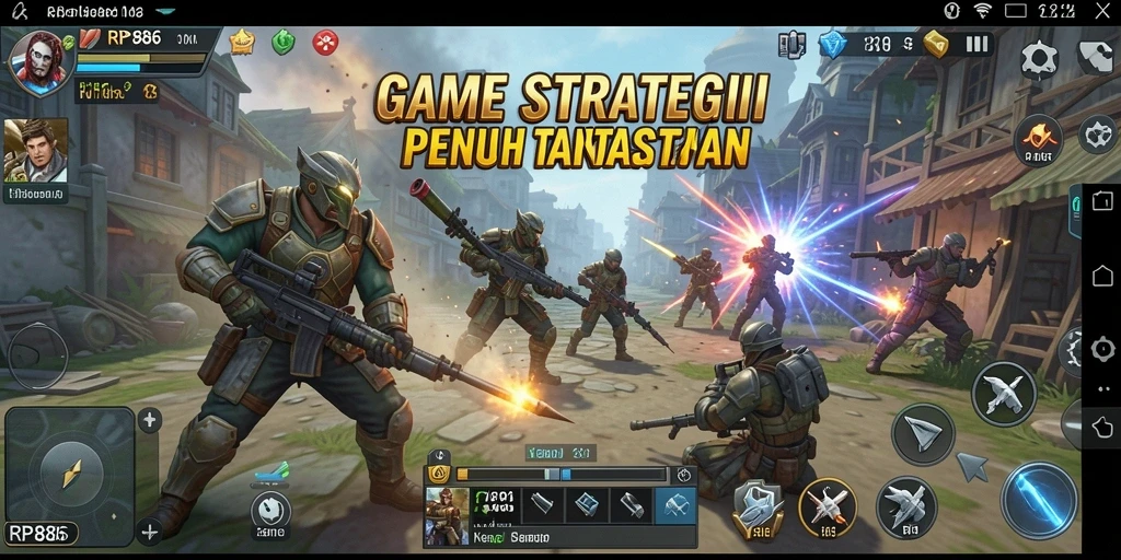 Tampilan gameplay menegangkan dan penuh strategi di RP886.