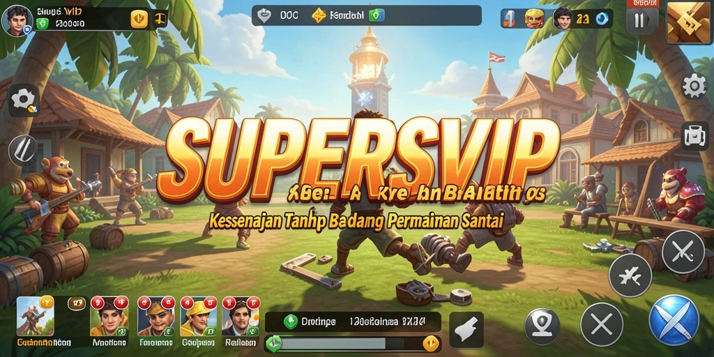 Skrinsut gameplay SUPERSVIP yang penuh warna dan mengasyikkan.