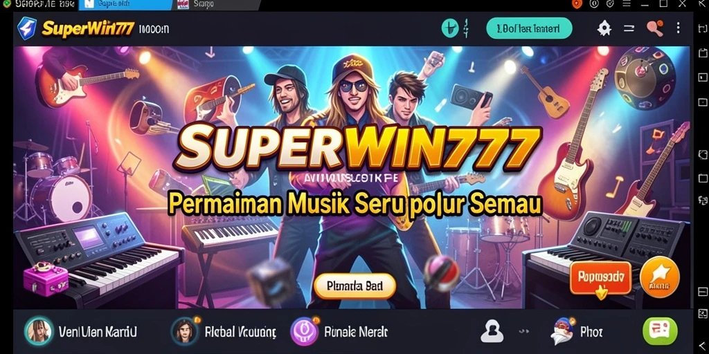 Screenshot utama SUPERWIN777 menunjukkan aksi seru permainan musik.