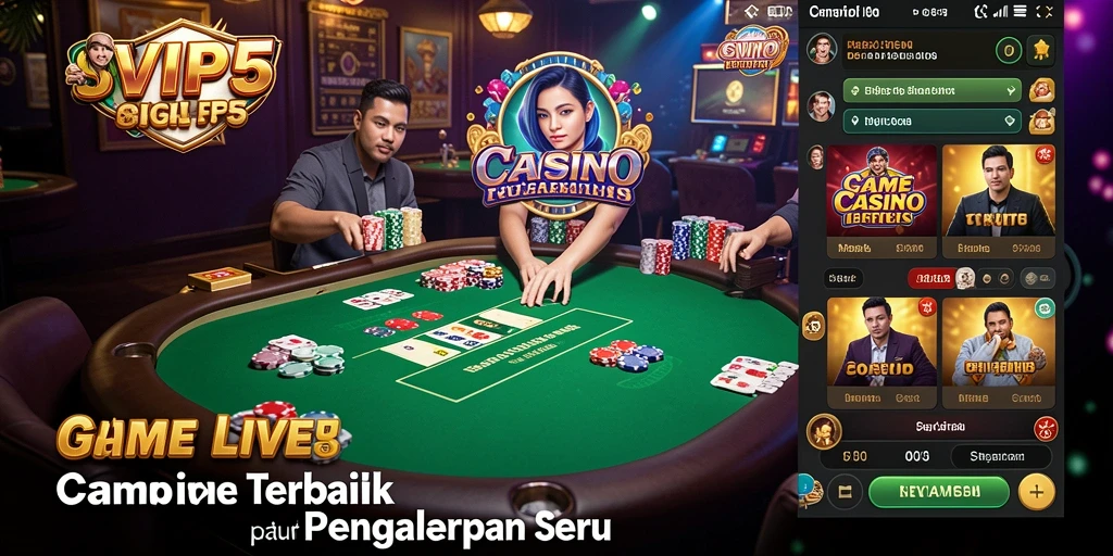 Screenshot gameplay SVIP5 menampilkan interaksi seru dengan dealer langsung.